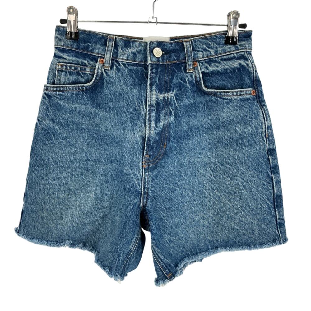 Reformation High-Rise Blue Saige Shorts Size 26 - Picture 2 of 4